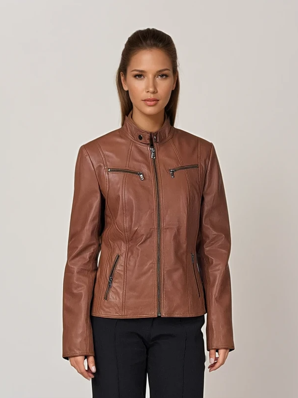 P 14-01 – Lamm-Luxusleder – Damen – Dunkelbraun