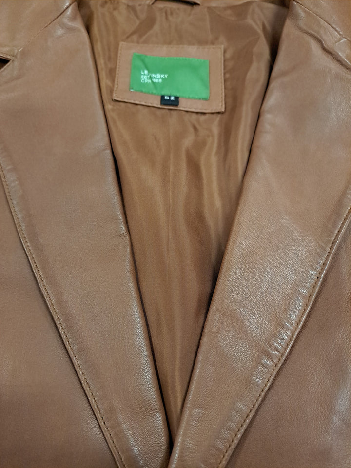 Rafel Blazer - Lamb Malli Leather - Man - Dark Tan