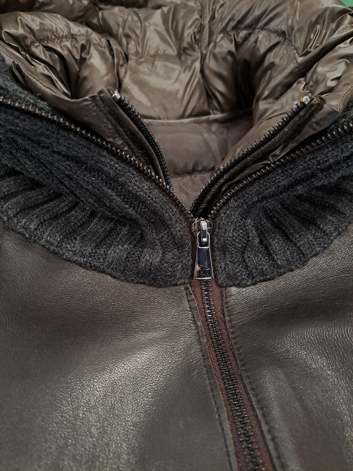 Lucia - Kapuze, 65 cm. - Lamm-Malli-Leder – Damen – Schwarz