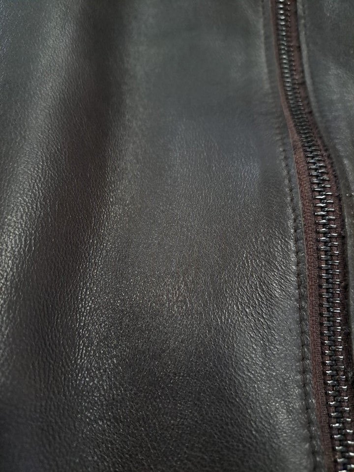 Lucia - Kapuze, 65 cm. - Lamm-Malli-Leder – Damen – Schwarz