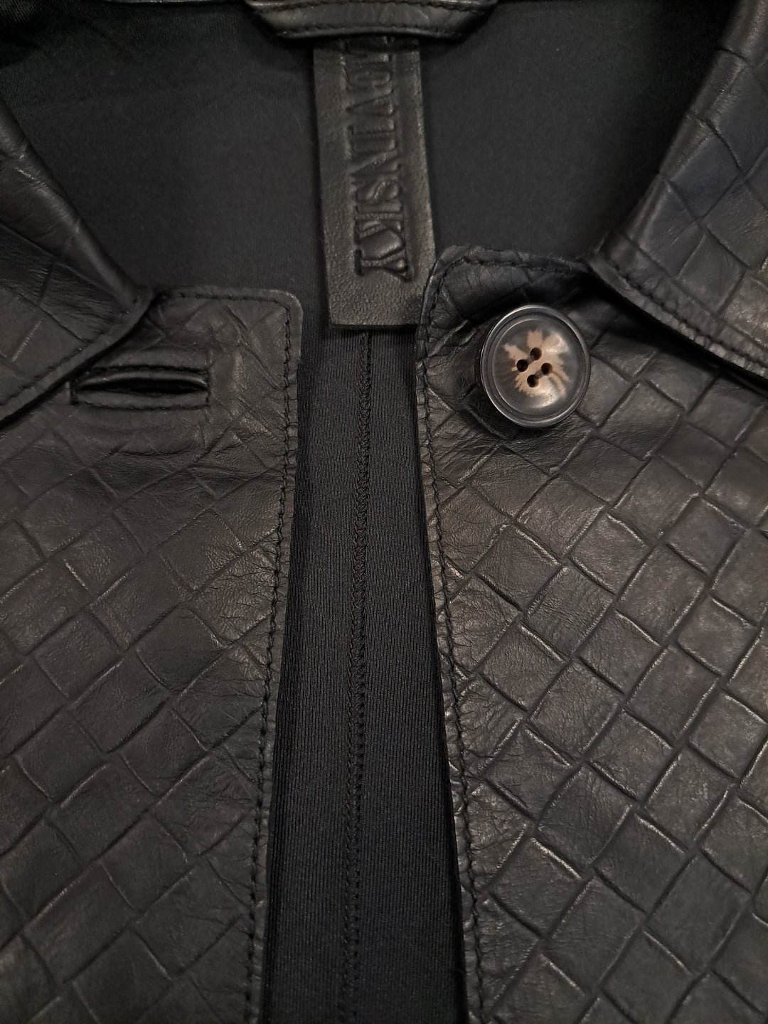 Valentina, 85 cm. - Collar - Lamb Leather - Women - Black