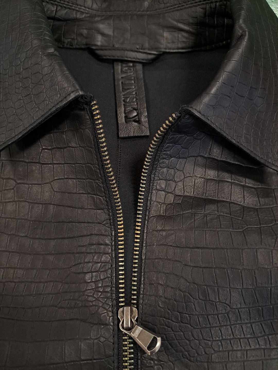 Alberta, 98 cm. - Collar - Lamb Leather - Women - Black