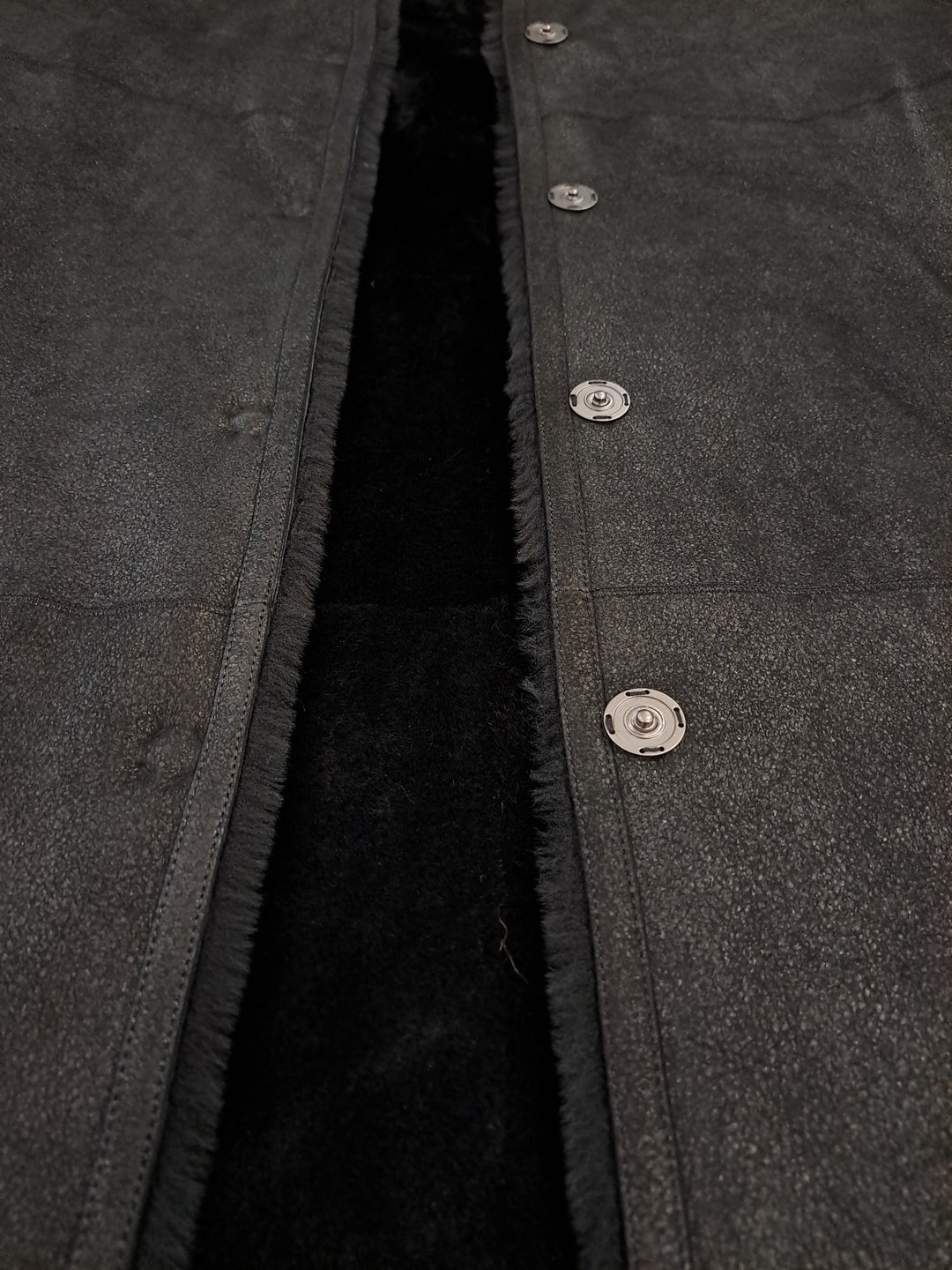 Giorgiana, 95 cm. - Kapuze - Nappa Lamm Crack - Damen - Schwarz