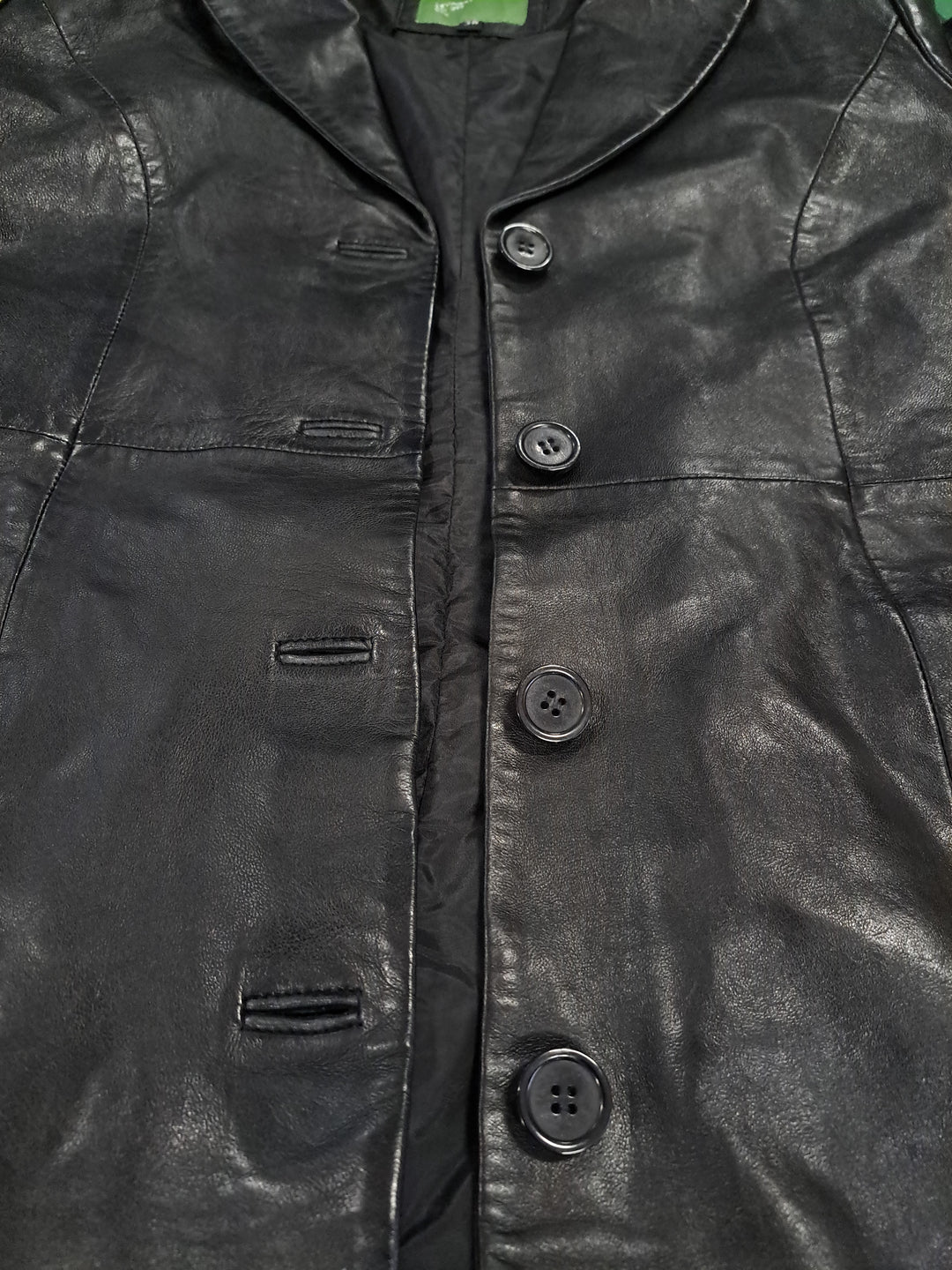 Erika, 95 cm. - Collar - Lamb Polish Nappa Leather - Black