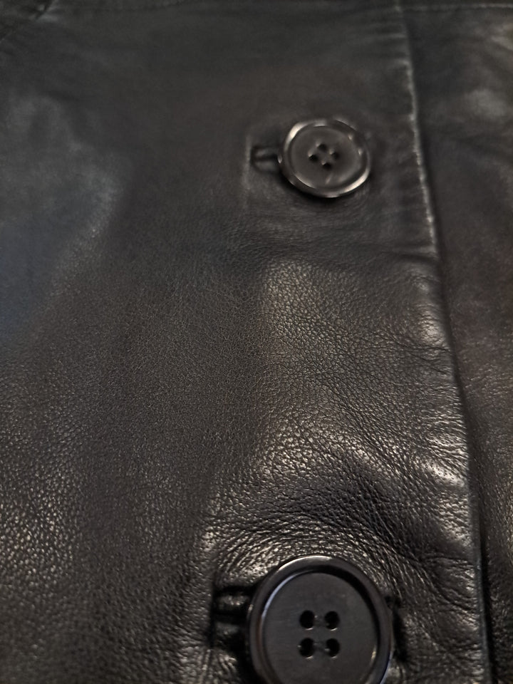 Erika, 95 cm. - Collar - Lamb Polish Nappa Leather - Black