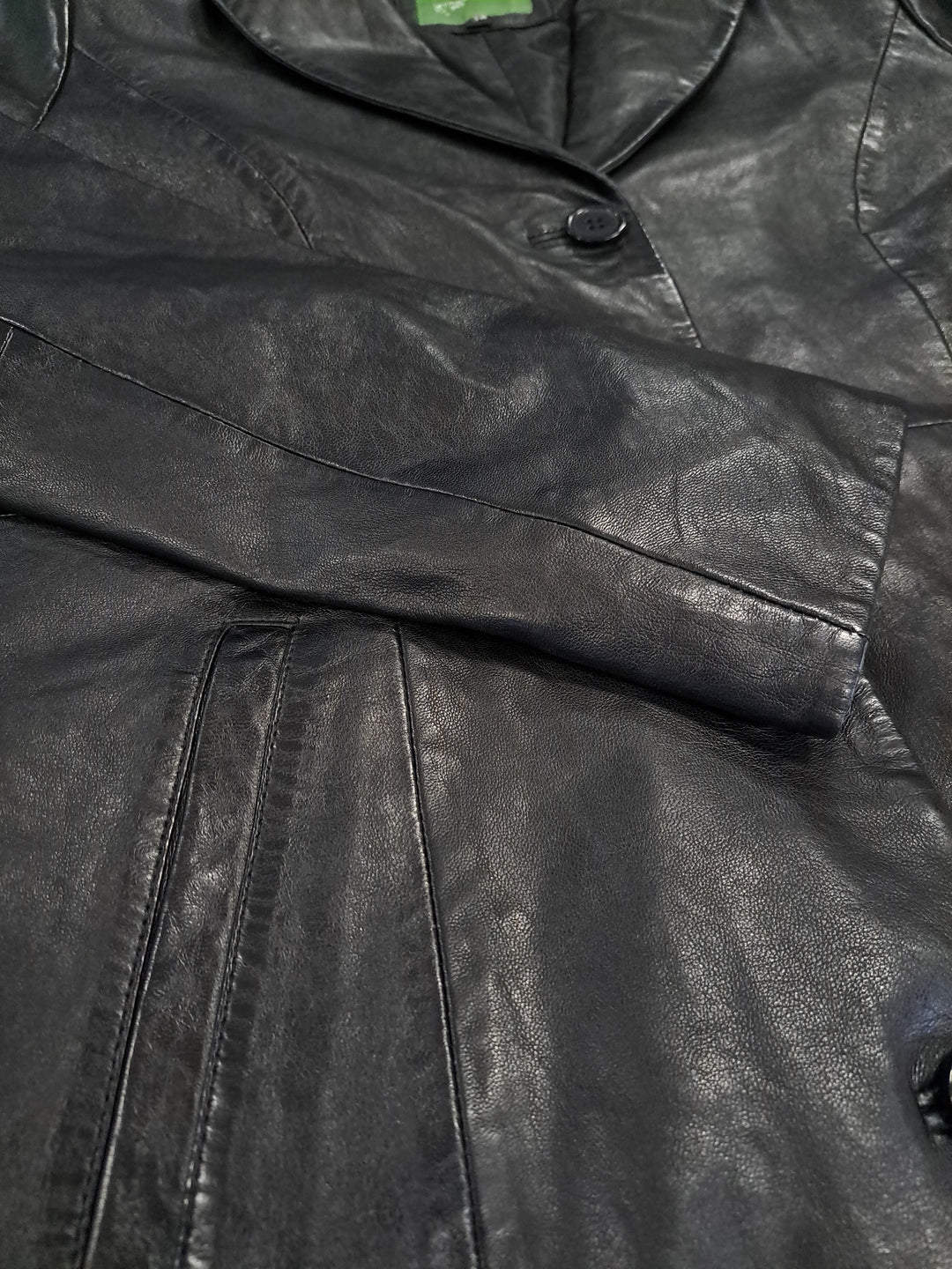 Erika, 95 cm. - Collar - Lamb Polish Nappa Leather - Black