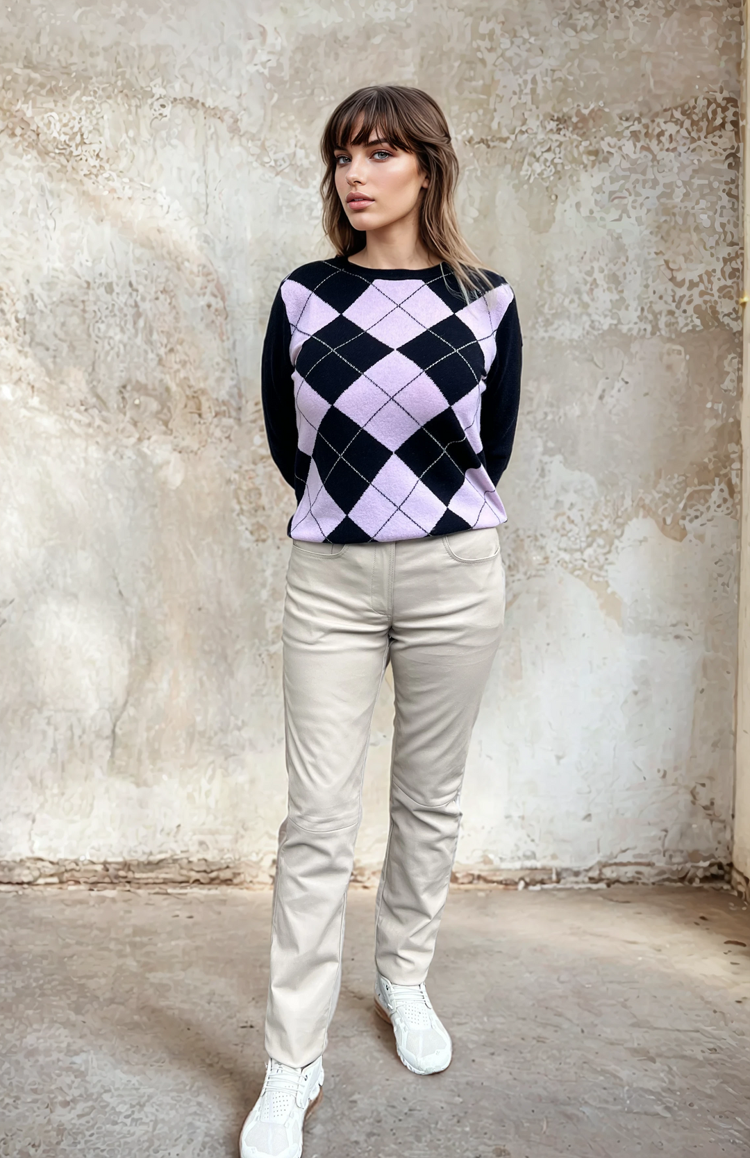 Envi Trousers - Lamb Stretch Leather - Women - Beige