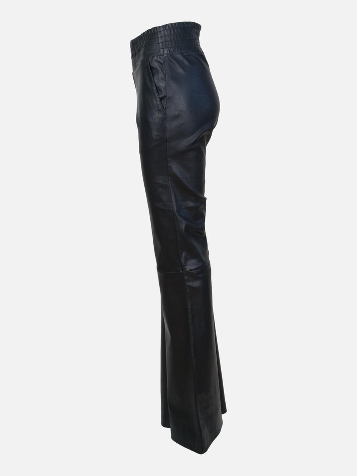 Marie Trompet Trouser - Lamb Stretch Leather - Women - Midnight Blue