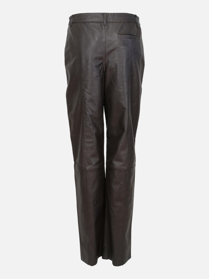 New Puk Trousers - Lamb Nappa Leather - Women - Warm Grey