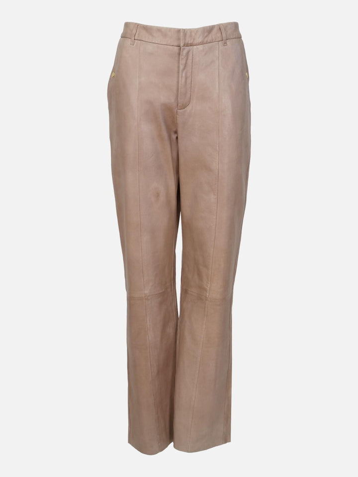 New Puk Trouser - Lamb Polish Nappa Leather - Café