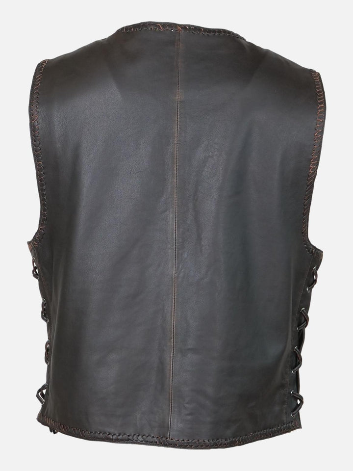 Finn Vest, 59 cm. - Sheep Leather - Man - Brown Black