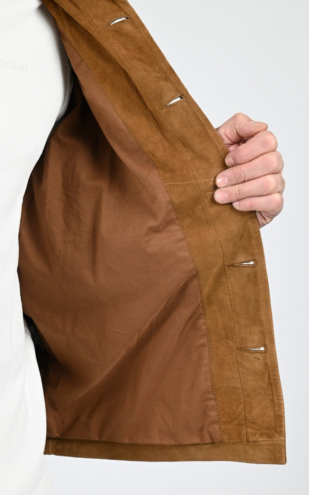 A "LCBRONXS" Cognac Schott Veste Homme back photo