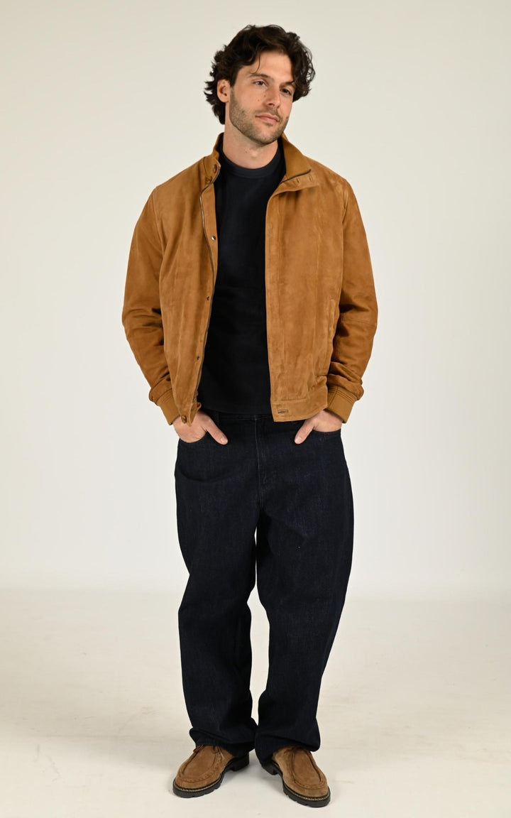 Ziggy Cognac Suede Jacket - Men