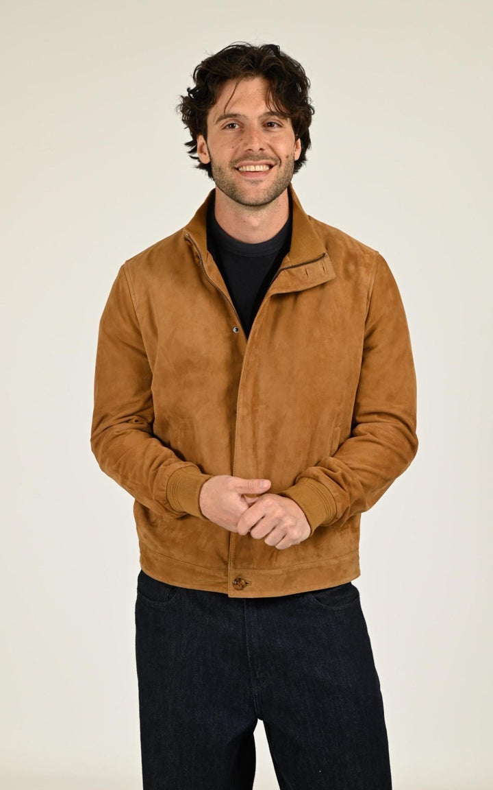 Ziggy Cognac Suede Jacket - Men