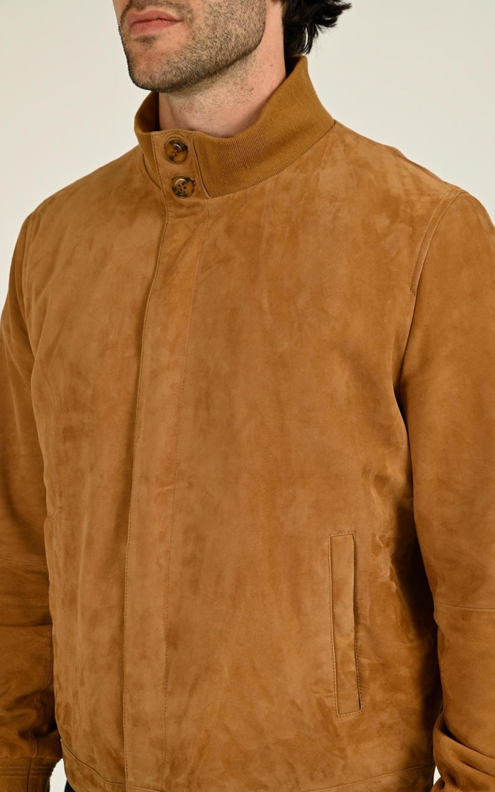 Ziggy Cognac Suede Jacket - Men