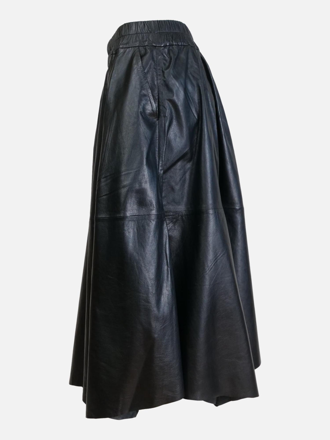 Venla Skirt, 80 cm. - Lamb Leather - Women - Black