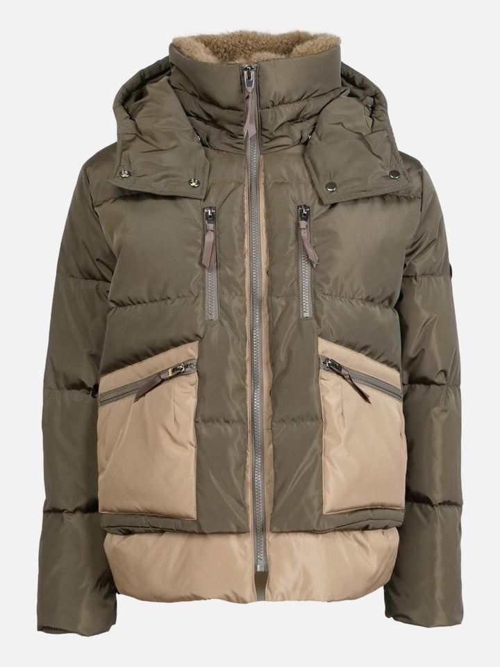 Henriette 61 cm. - Hood - Real Down jacket - Women - Army & Camel