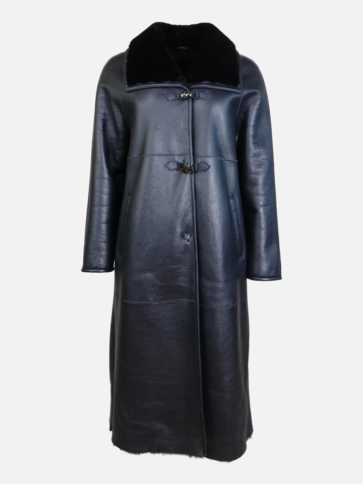 Hilma, 110 cm. Shearling coat - Women - Black