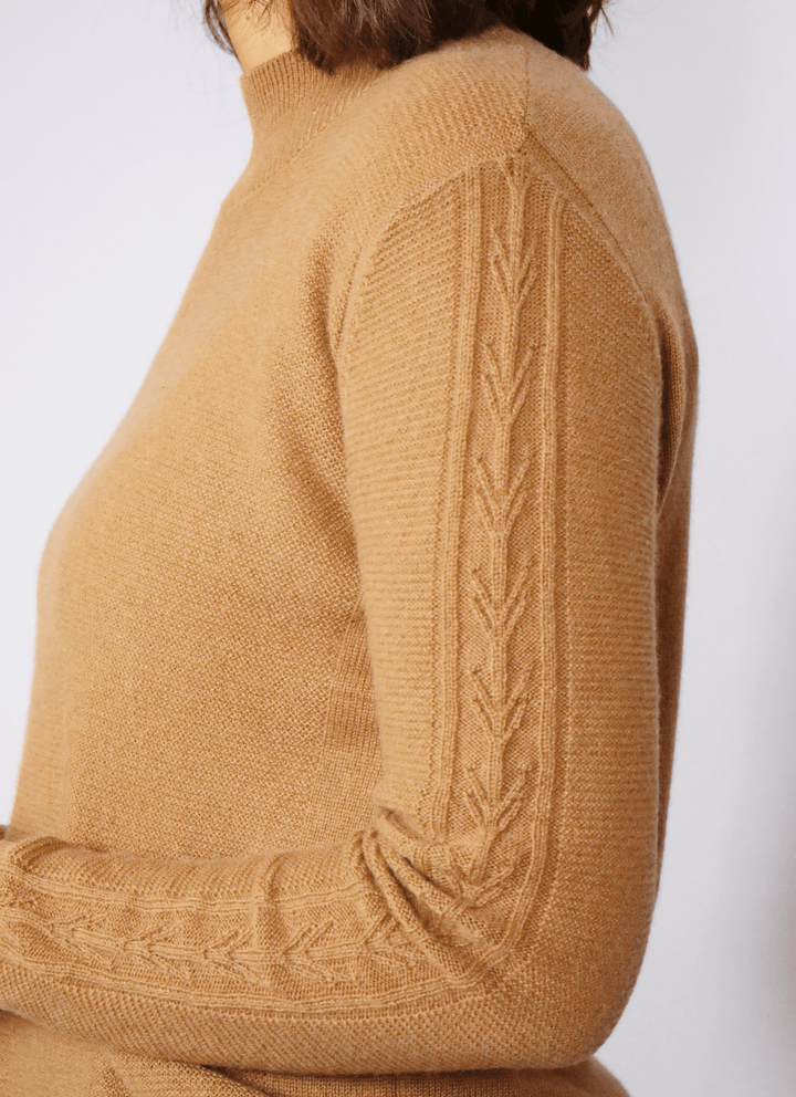 MKI Sweater - 100% kashmir - Dame - Dark Camel