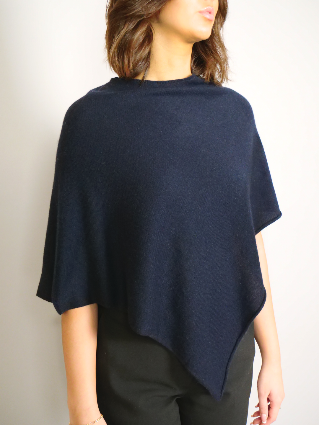 SY-24001 Poncho - 100% Cashmere - Women - Dark Blue