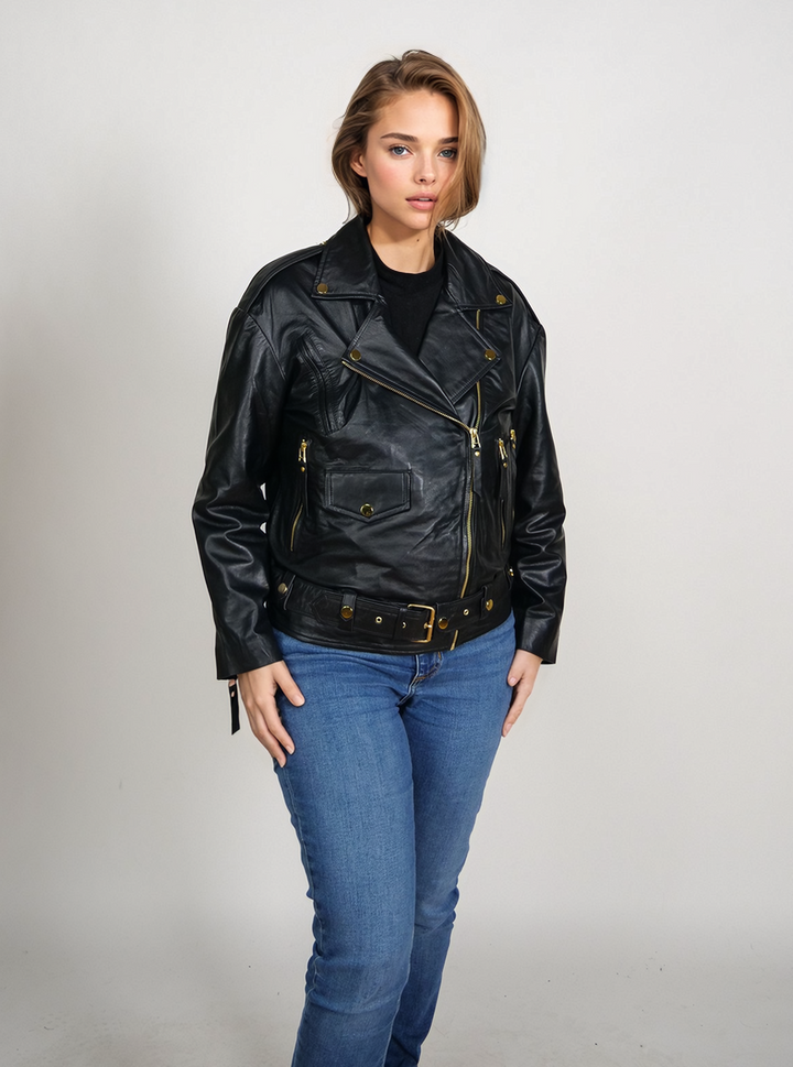 PSAG-19 Womens Jacket - Lamb Porto Leather - Women - Black