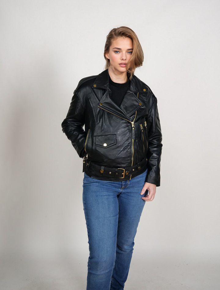 PSAG-19 Womens Jacket - Lamb Porto Leather - Women - Black