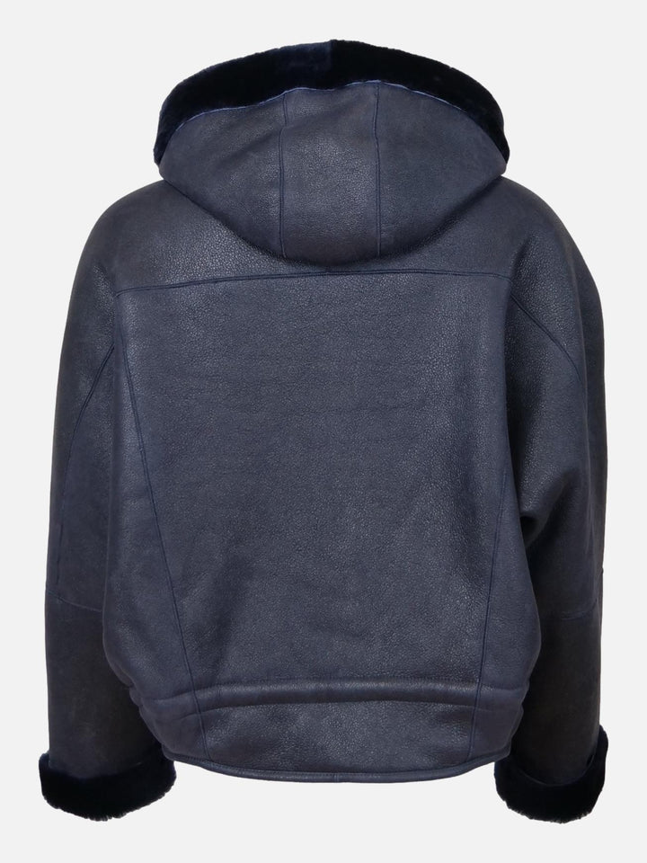 Hosana-B, 61 cm. - Hood - Nappa Lamb Crack - Women - Navy