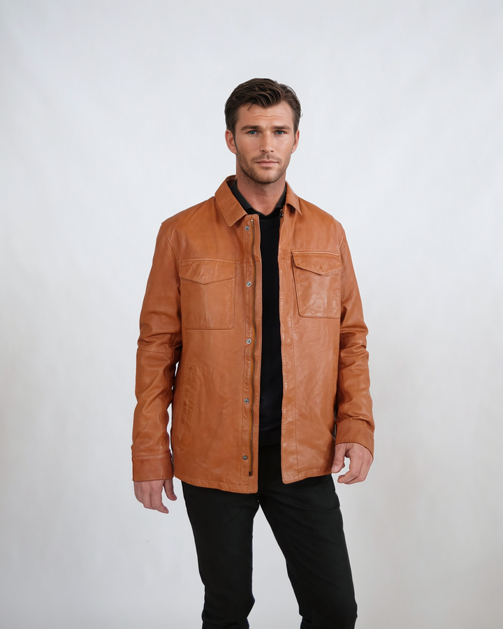 Ian, 70 cm. - Lammleder - Mann - Cognac