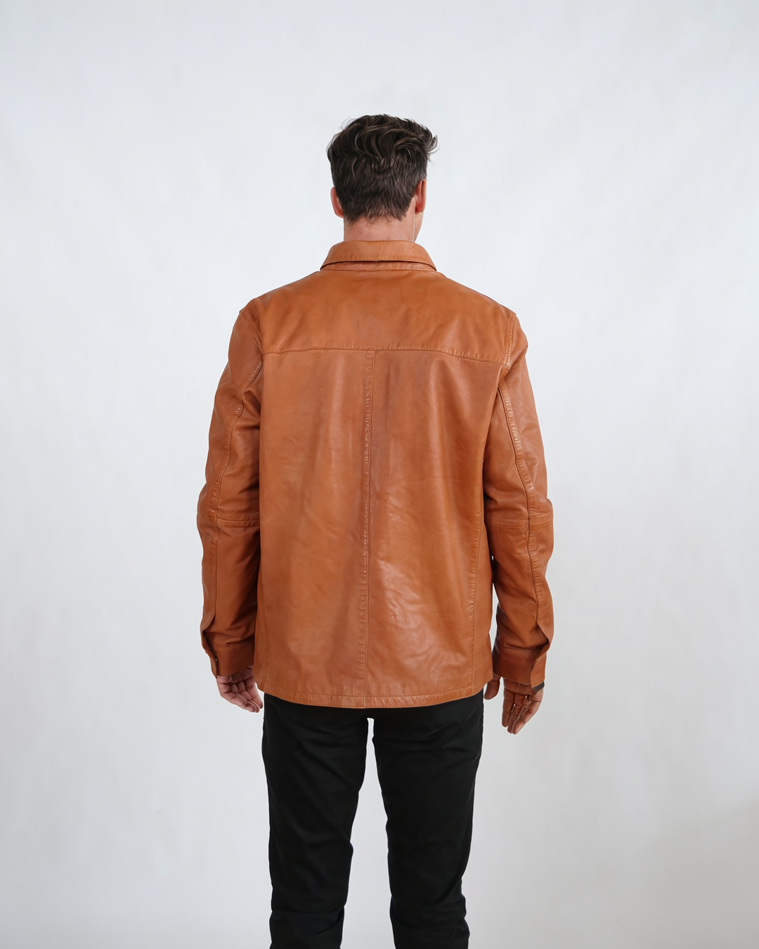 Ian, 70 cm. - Lammleder - Mann - Cognac