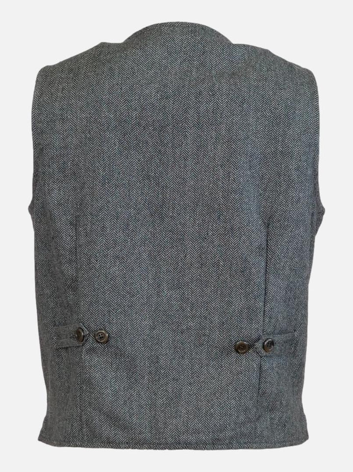 Renzo Vest, 60 cm. - Goat Suede Leather - Man - Grey