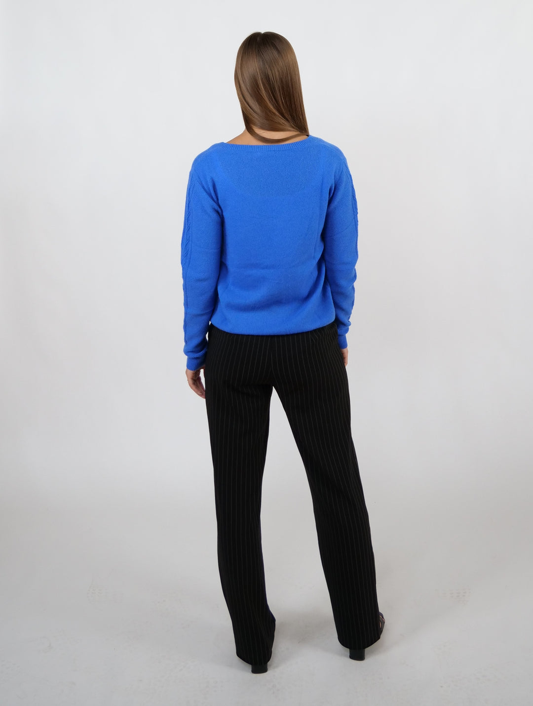 MK1 V-Neck Womens Sweater - 100% Pure Cashmere - Women - Navy Blue