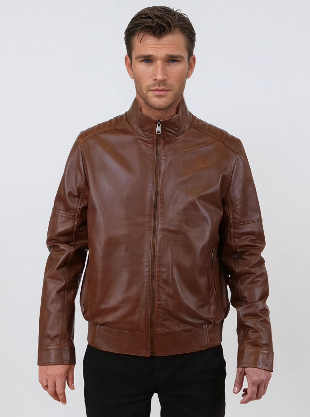 Tyson - Lamb Malli Leather - Man - Dark Cognac