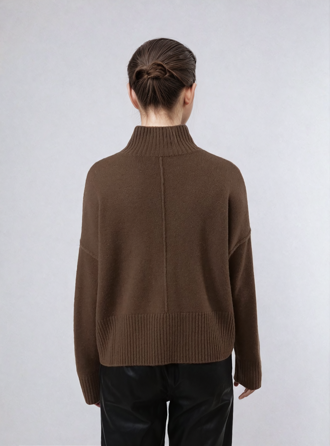 SY-23080 Sweater - 100% kashmir strik - Dame - Mørkebrun