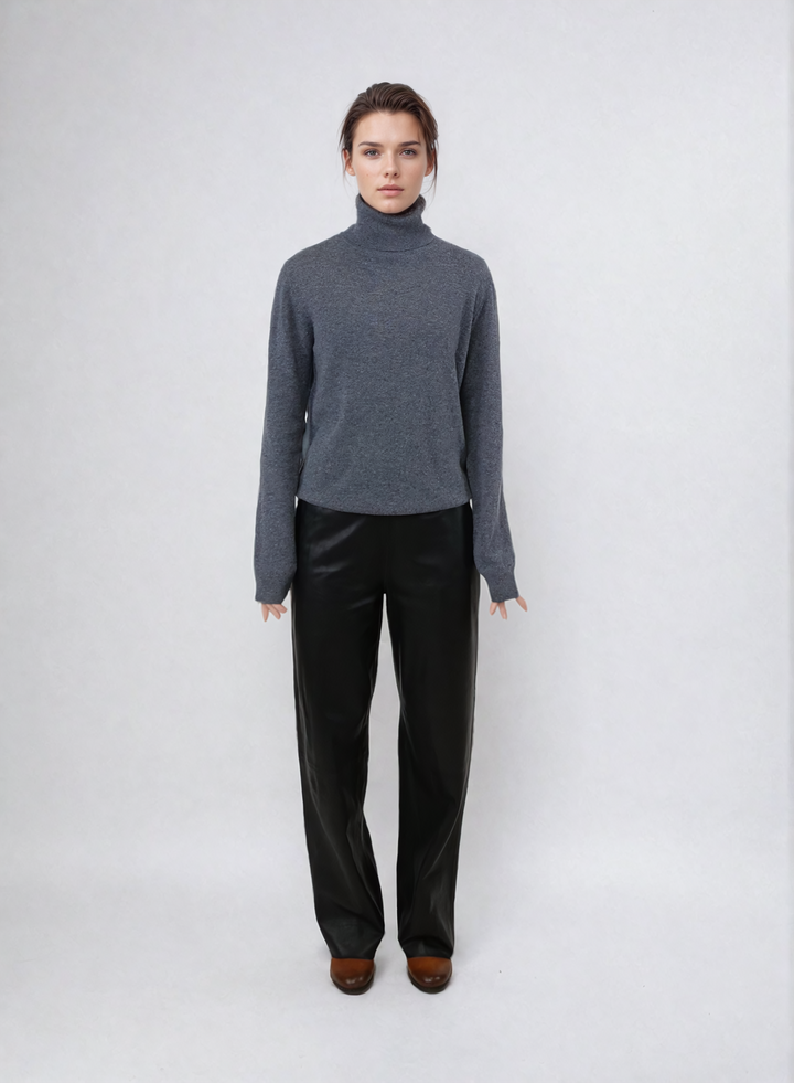 SY -23031 Turtleneck - 100% PureCashmere - Accesories - mørkegrå