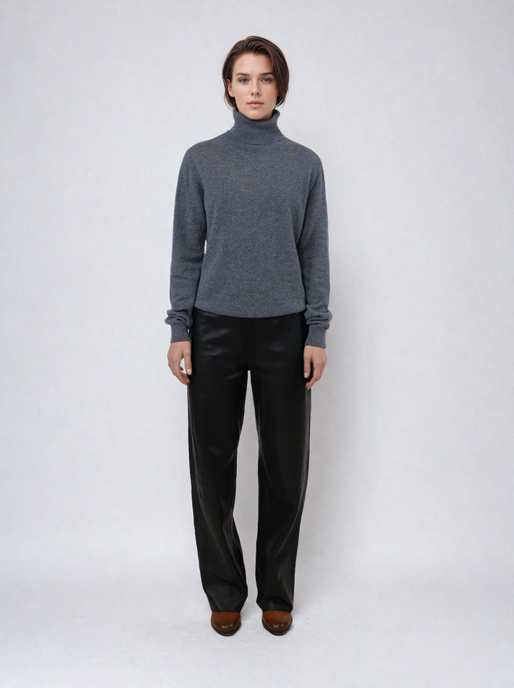 SY -23031 Turtleneck - 100% PureCashmere - Accesories - mørkegrå