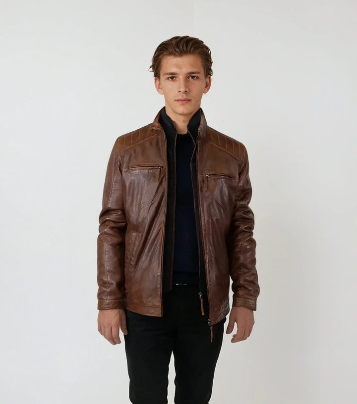 Audrick, 68 cm. - Lamb Malli Leather - Man - Copper Brown