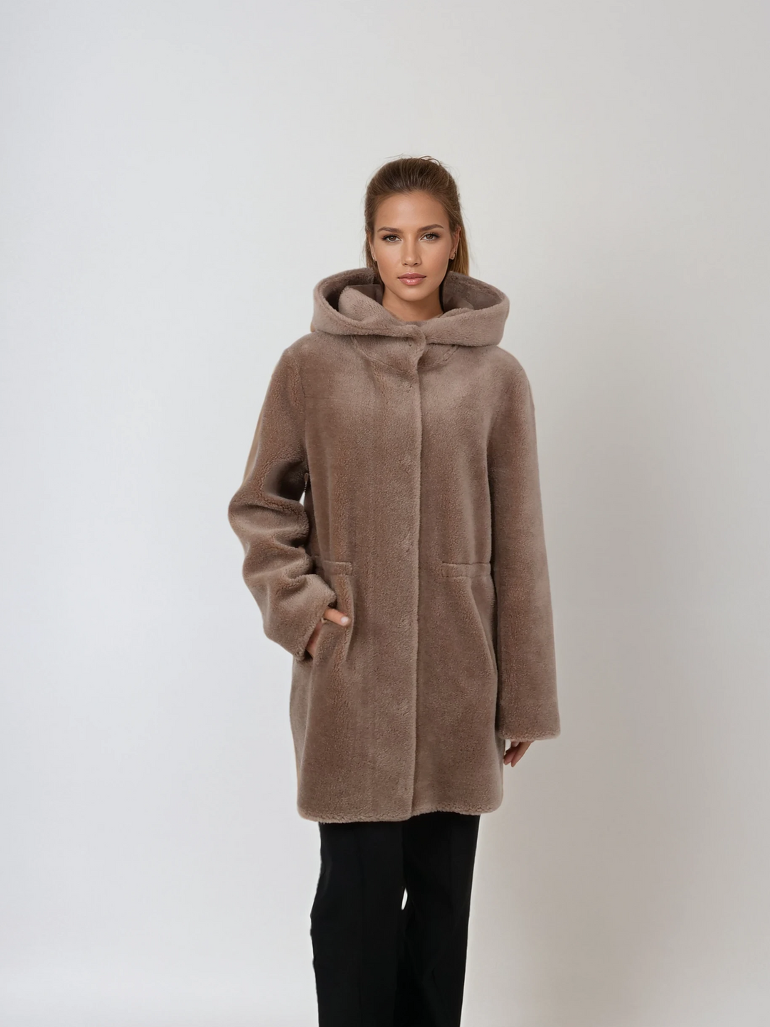 Iric, 85 cm. - Hood - Air Wool - Women - Chestnut