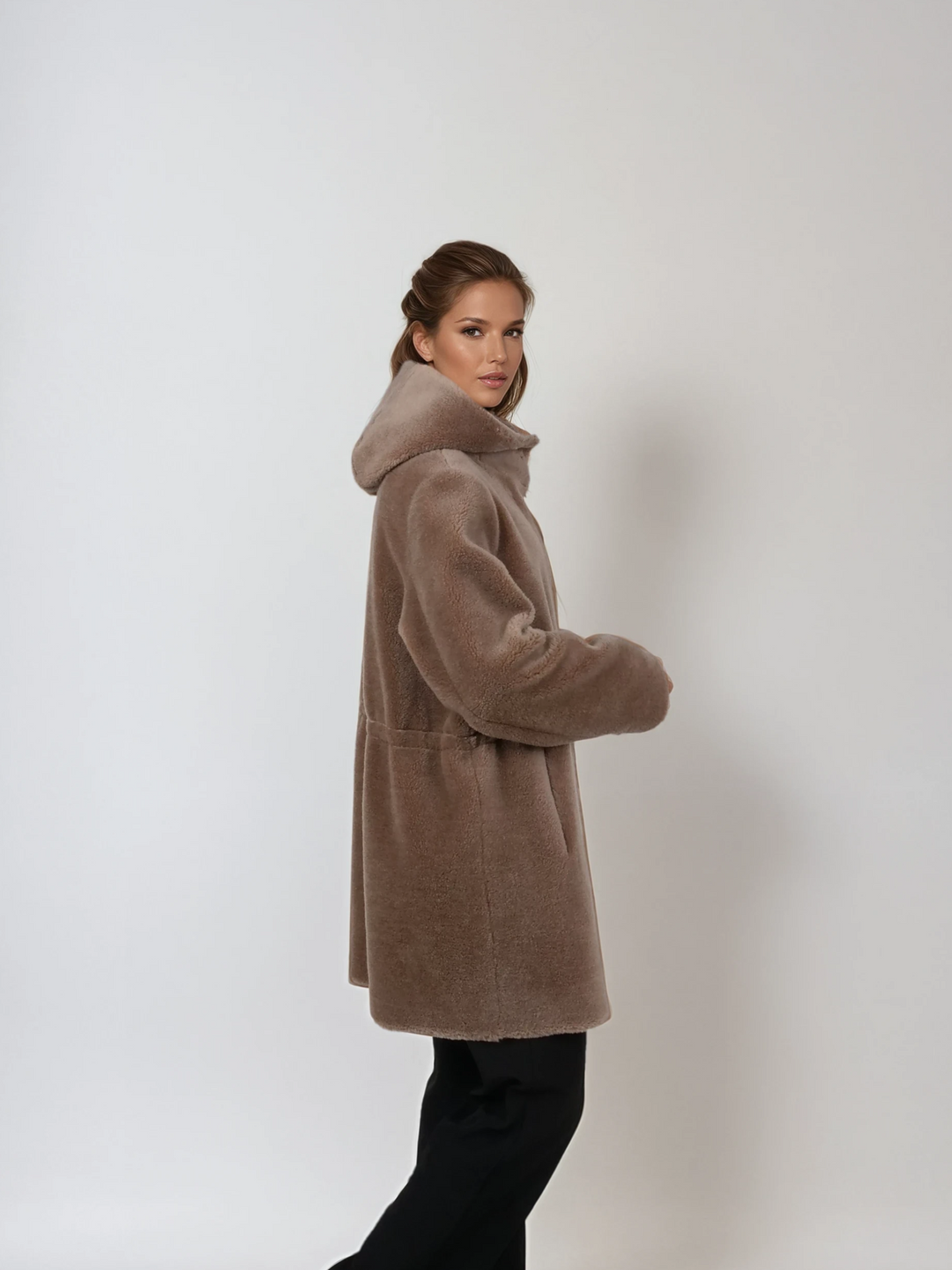 Iric, 85 cm. - Hood - Air Wool - Women - Chestnut