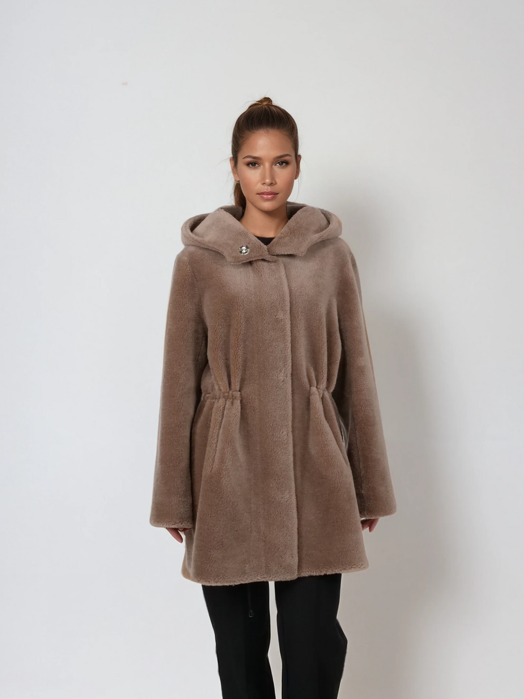 Iric, 85 cm. - Hood - Air Wool - Women - Chestnut