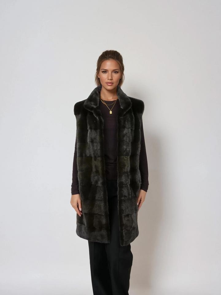 Denise West, 92 cm. - Krage - Mink - Kvinner - Army