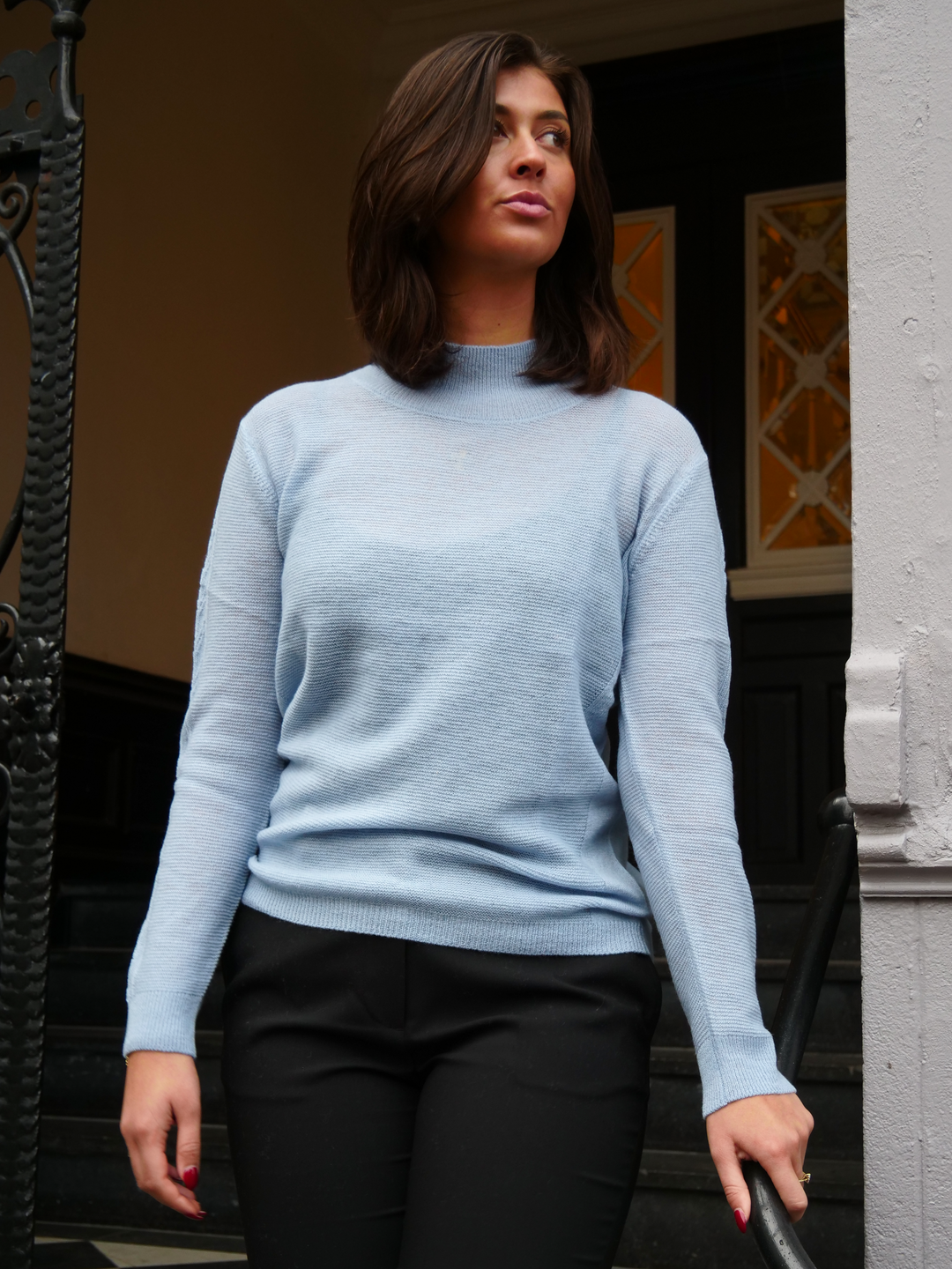 MKI Sweater - 100% Wool shirt - Women - Light Blue