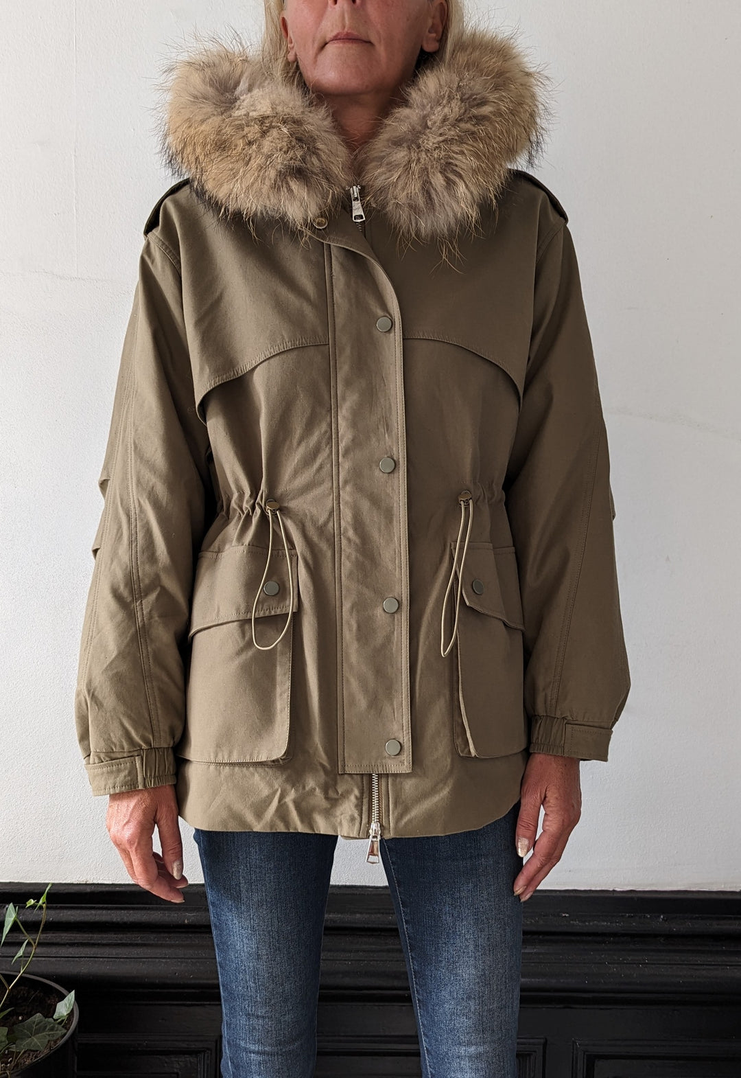 Gigi 77 cm. - Parka dunjakke - Dame - Army grøn