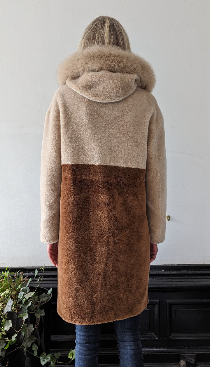 Gabia, 100 cm. - Huva - Air Wool Coat - Dam - Light Camel &amp; Camel