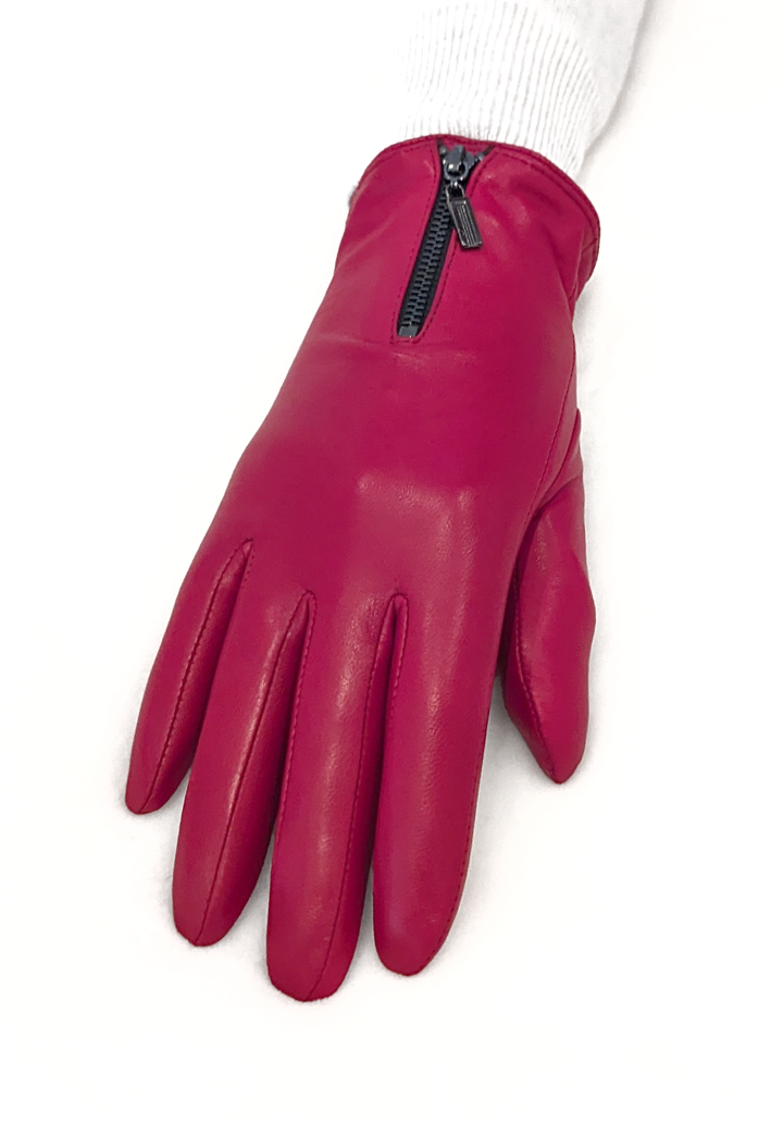 2687-2 Glove - Lamb Slink Leather -Accesories - Red