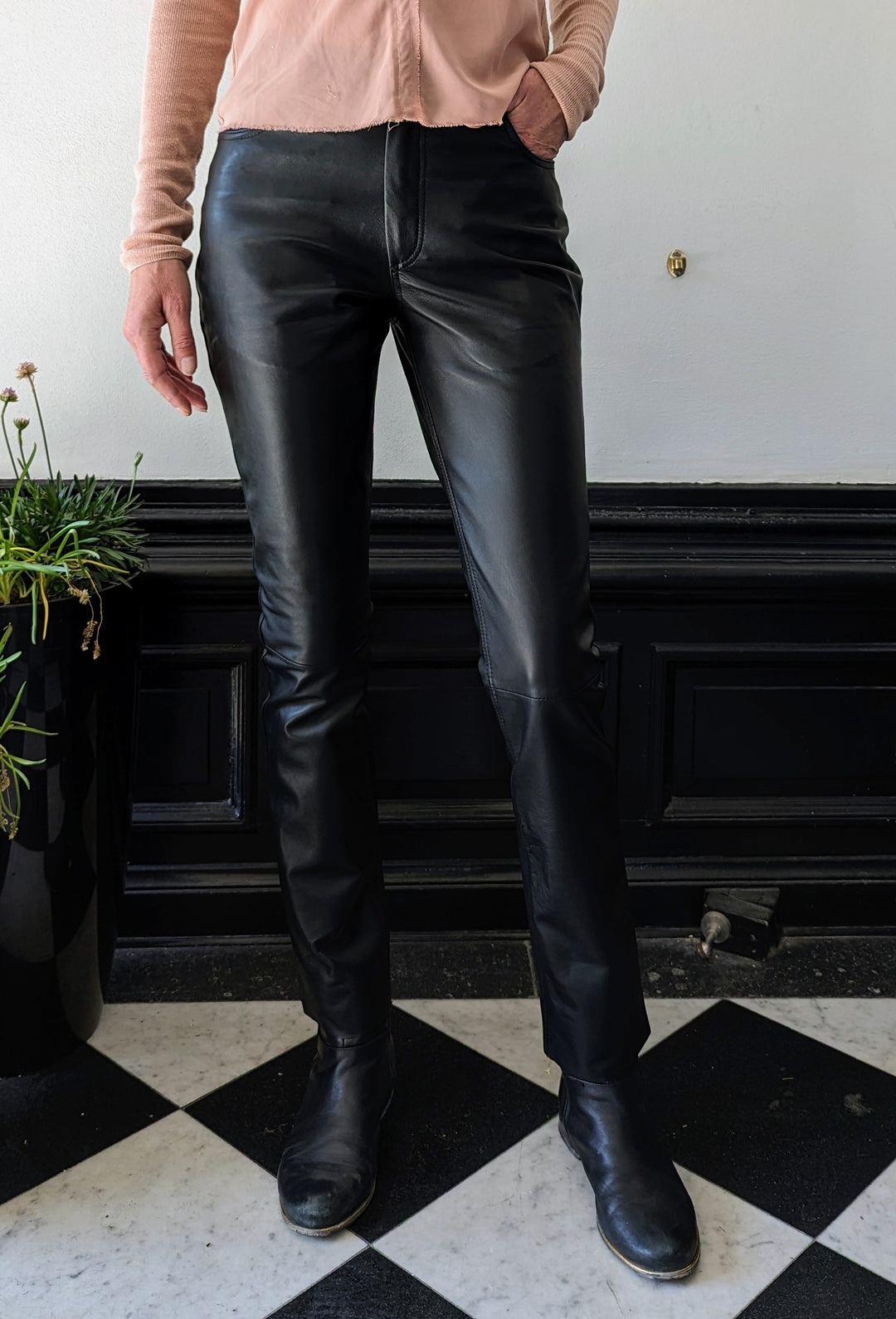 Jill Trouser - Lamb Nappa Leather pants - Women - Black