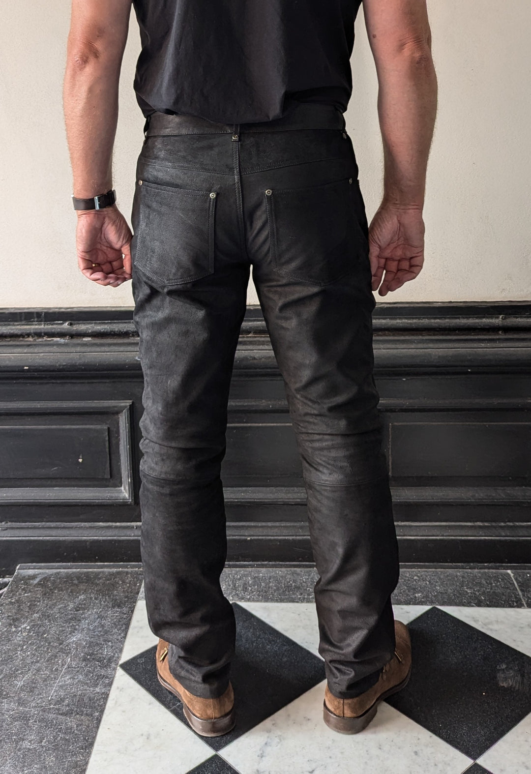 Jack Trouser - Lamb Skipper Leather - Man - Black