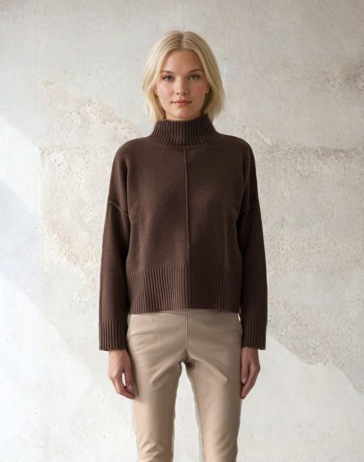 SY-23080 Sweater - 100% Cashmere - Woman -  Dark Brown