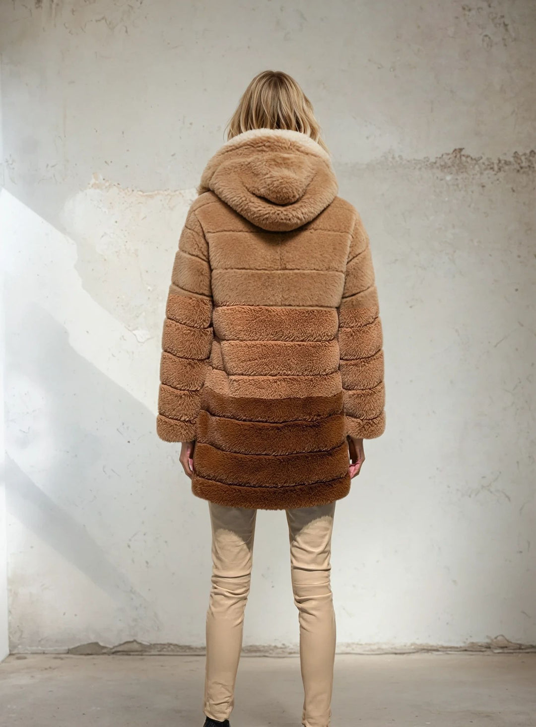 Petrovski, 85 cm. - Hood - 100% Faux Fur - Women - Chocolate & Brown