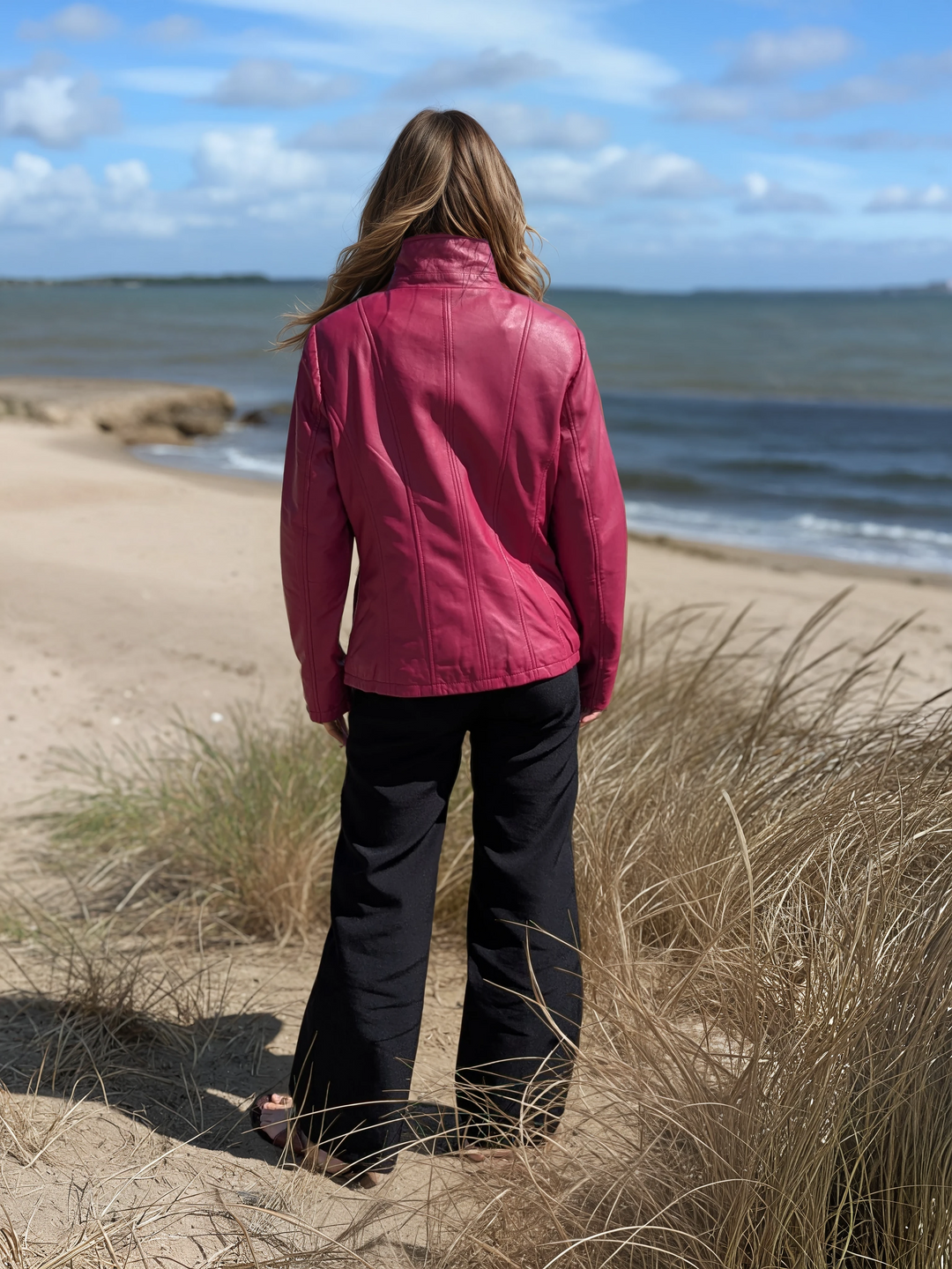 Alize, 60 cm. - Lamb Dior Leather - Women - Magneta