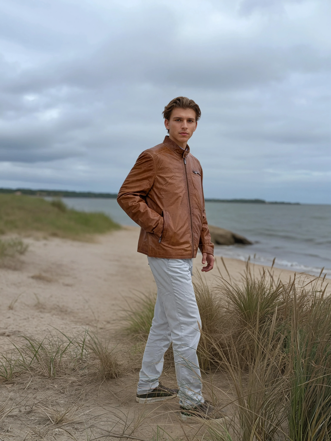 Jason - Lamb Leather - Man - Nut